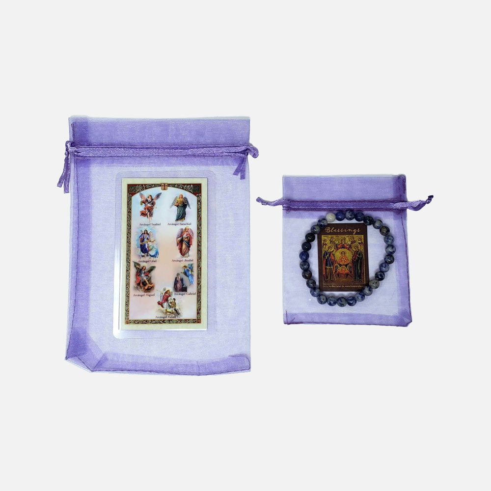 7 Archangels Bracelet and prayer card Set