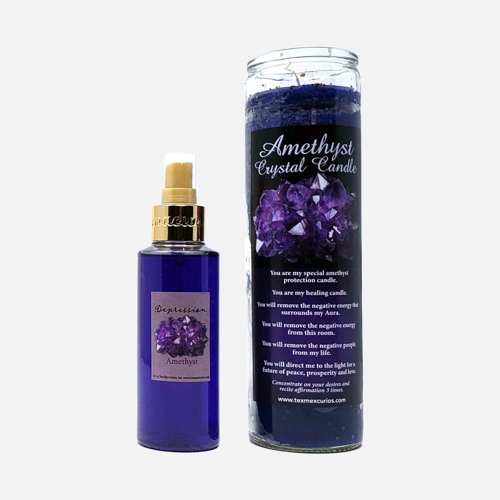 Amethyst Spray and Candle Set