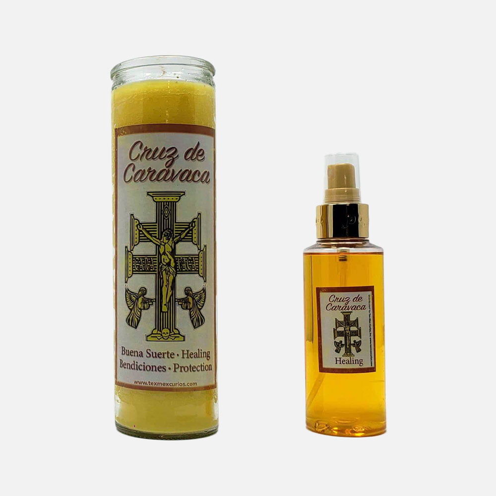 Cruz de Caravaca Spray and Candle Set