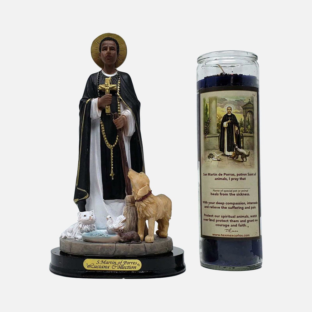 San Martin Porres Statue Set