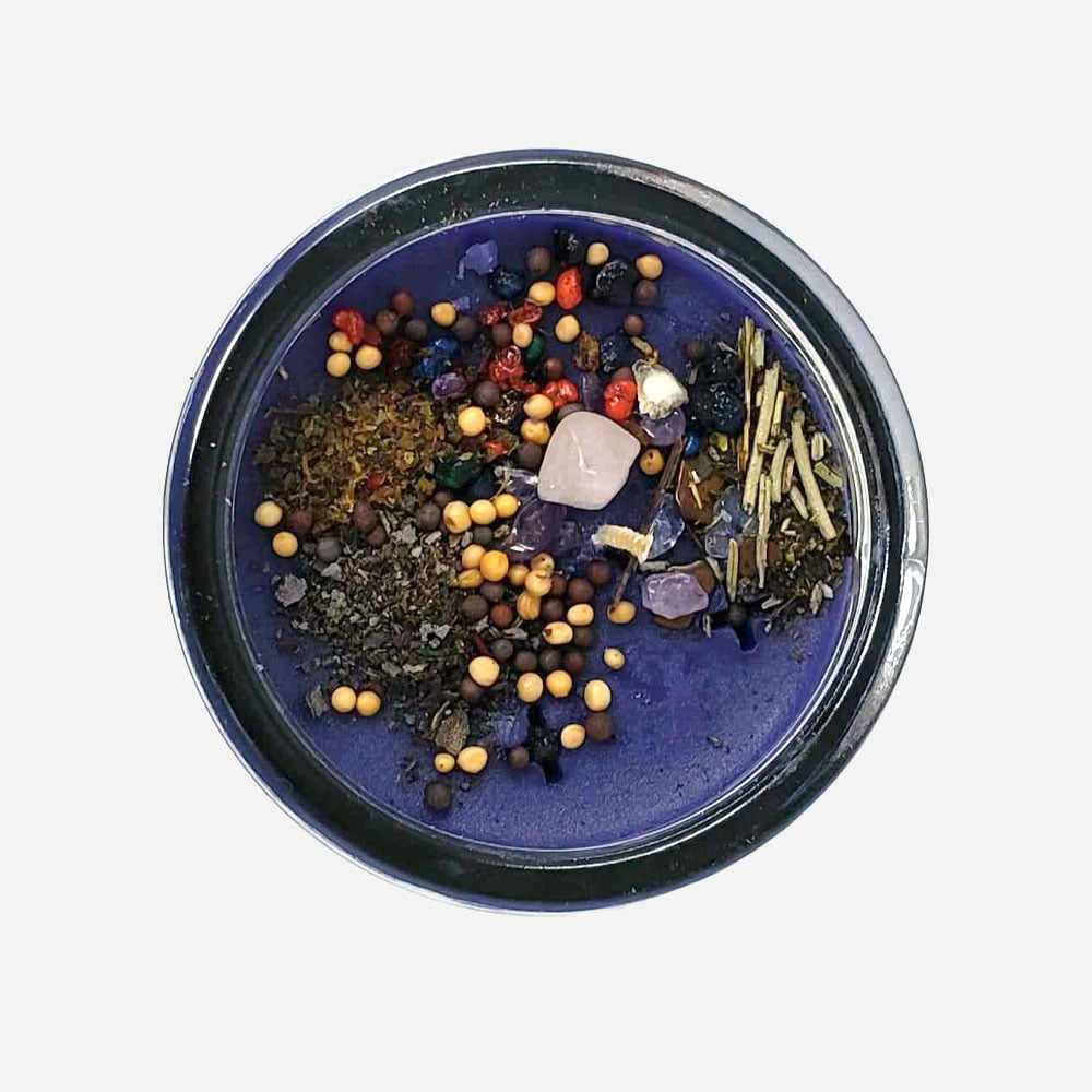 Purple dressed candle