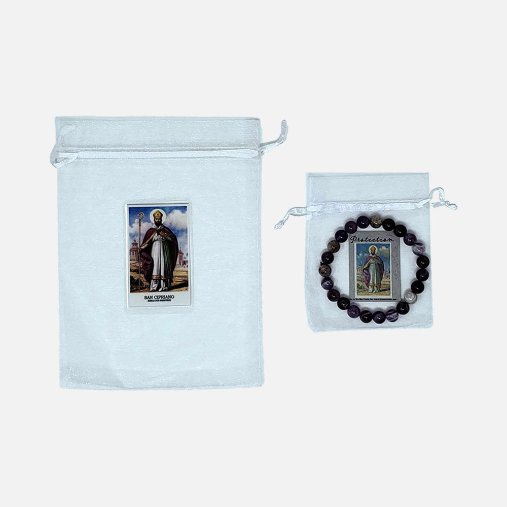 San Ciprano Bracelet and prayer card Set