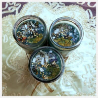 Inside look of 3 fixed 7 Archangels candles