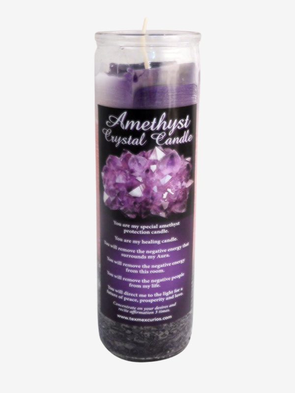 Amethyst crystal candle