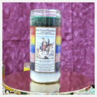 Martin-Caballero-jumbo-7-colors-candle-Pink-Background