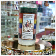 Martin-Caballero-jumbo-7-colors-candle-on-Gold-Plate
