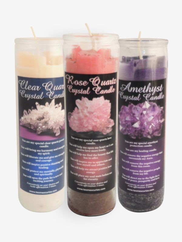 healing crystal candle combo