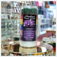 Amethyst-7-colors-jumbo-candle-on-Gold-Plate