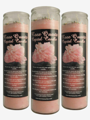 Rose Quartz Crystal Candle Set