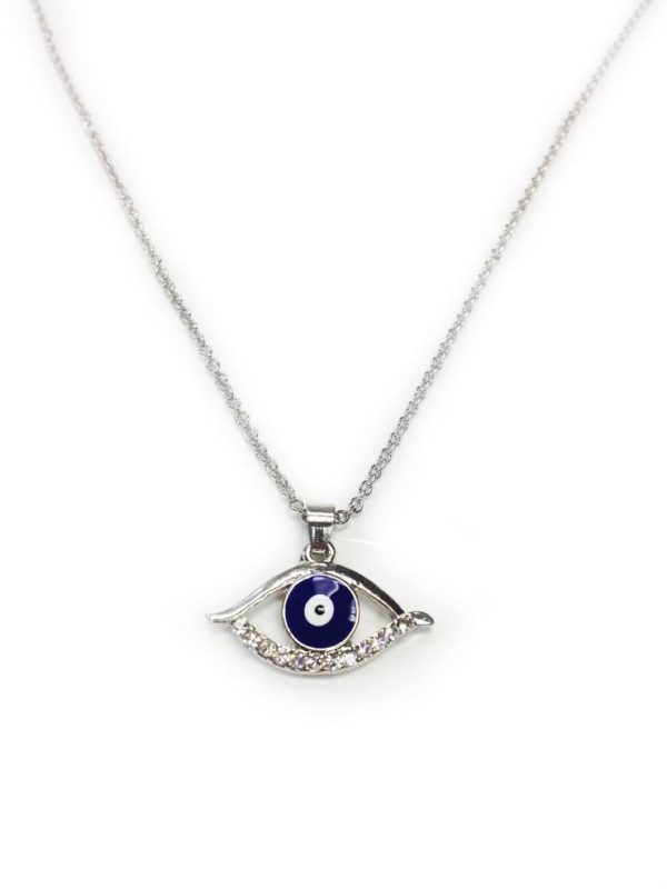 Silver Evil Eye with silver chain