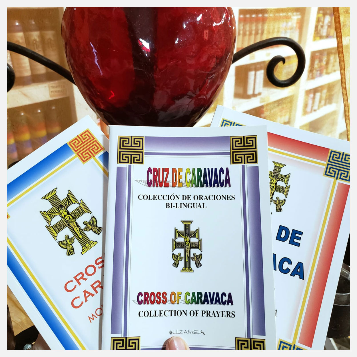Cruz de Caravaca Book Bundle Set with red heart