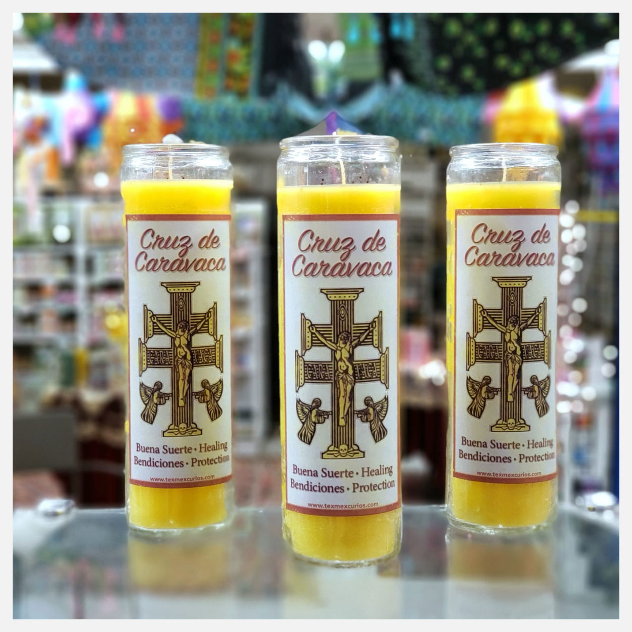 Cruz de Caravaca candles with lamps