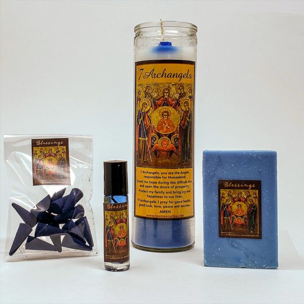 7 Archangels Set soap, pheromone oil, scented candle and incense cones