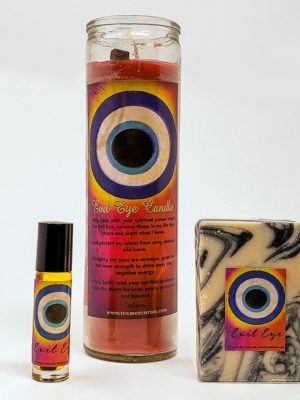 Evil Eye Set soap, pheromone oil and scented candle