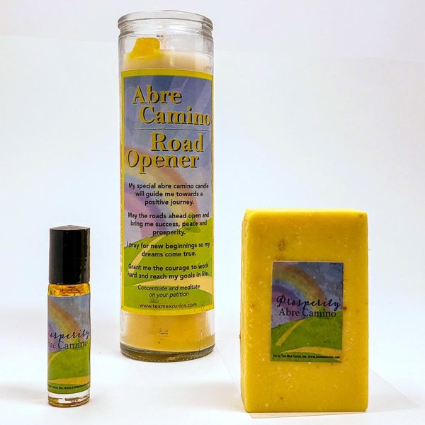 Abre Camino Set soap, pheromone oil, scented candle