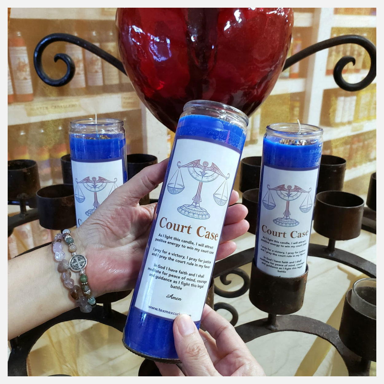 Court Case candles with red heart