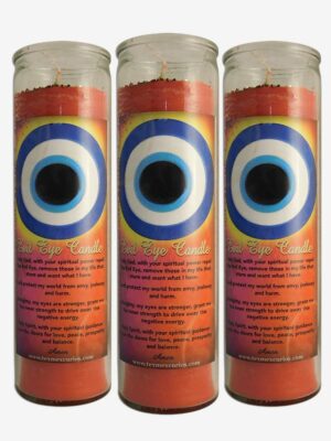 Evil eye fixed candle set for envy