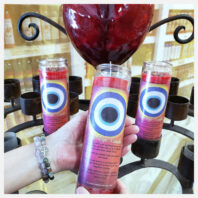Velas mal de ojo con corazón rojo