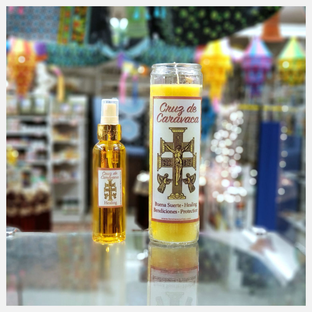 Cruz-de-Caravaca-Spray-&-Candle-Set-with-lamps Cruz de Caravaca Spray & Candle Set with lamps