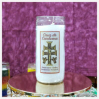 Cruz-de-Caravaca-white-jumbo-candle-Pink-Background