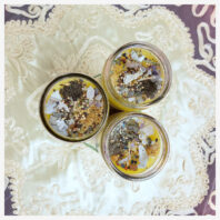 Inside look of 3 fixed Lucky Cat candles candles