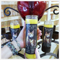 Lucky Cat candles with red heart