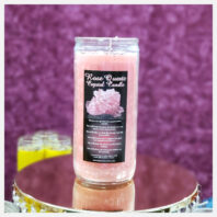 Rose Quartz Crystal Jumbo Candle Pink Background