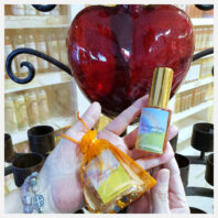 Set Amuleto y Perfume Abre Camino con corazón rojo